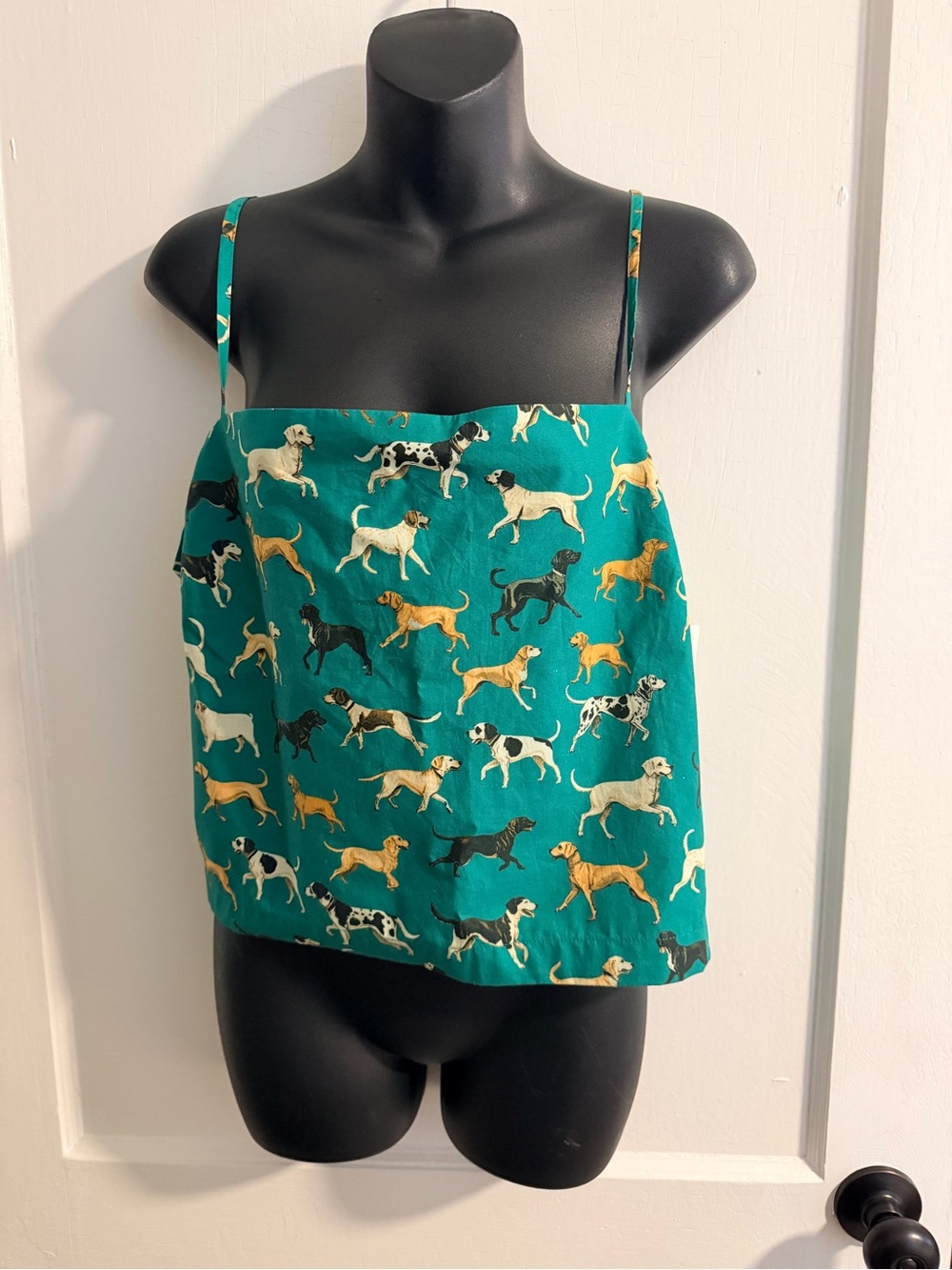 NWT Anthropologie Green Dog-Print Square Neck Tank - Picture 3 of 8